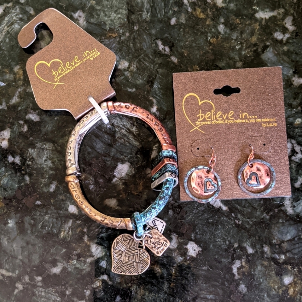 L & J Bracelet and Earrings Set